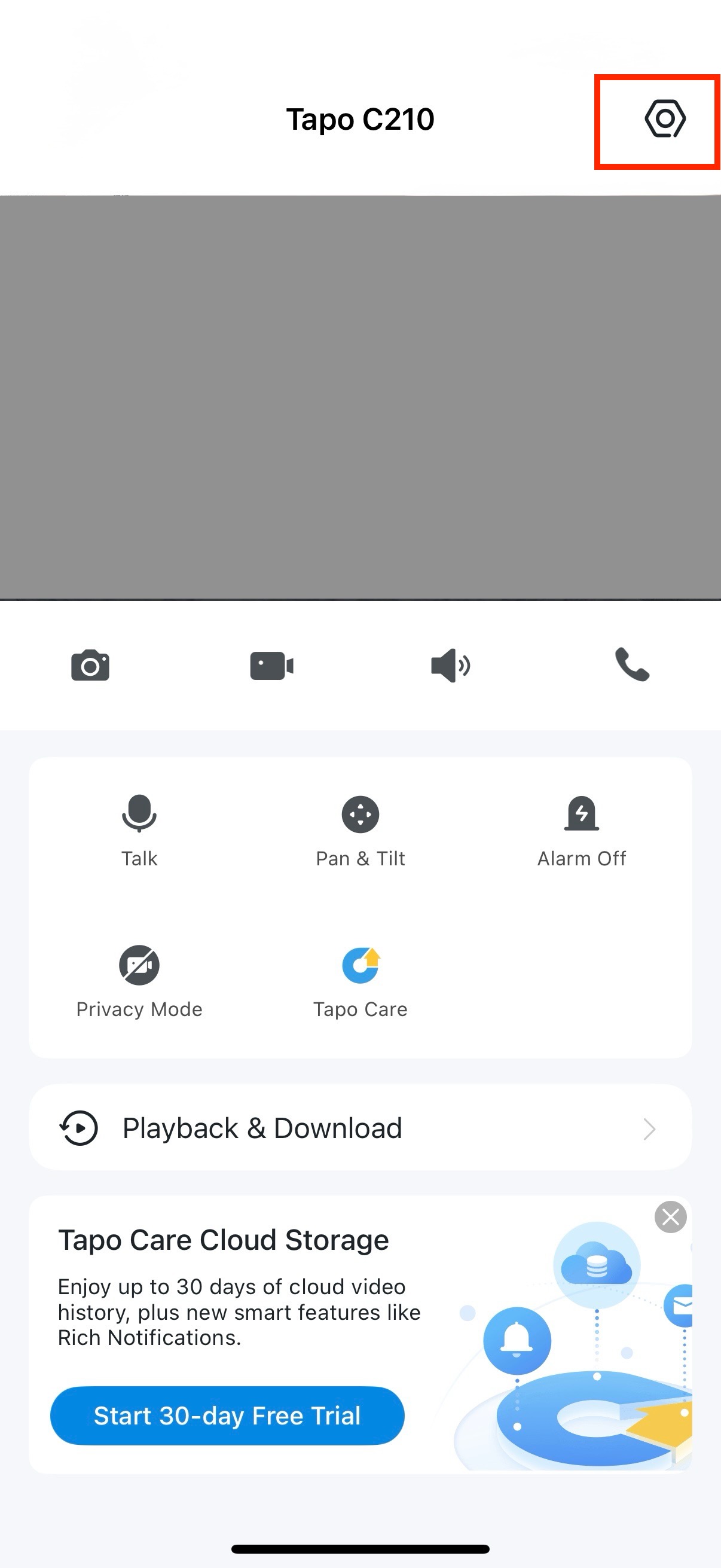 Camera settings entry